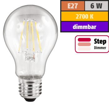 e27_fila E27 Filament Leuchtmittel mit Step-Dimmer, warmweiß